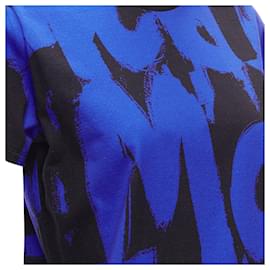 Alexander Mcqueen-Alexander McQueen Logo Beads Embellished Peplum Ribbed Sweater-Blue