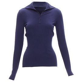 Alaïa Alaia marineblauer Rollkragenpullover mit Knöpfen Blau Marineblau