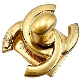 CHANEL CC turnlock buckle antique gold Golden