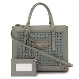 Balenciaga-Balenciaga Paper Handbag Shoulder Bag-Light blue