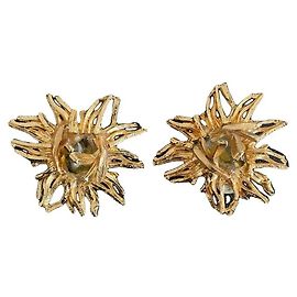 Autre Marque Boucles d'oreilles clip Gavilane Paris plaquées or et pierre verte Doré Vert clair