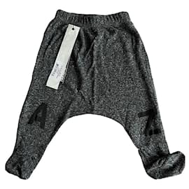 Autre Marque-Nununu letter footed baby pants-Dark grey