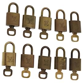 Louis Vuitton-LOUIS VUITTON Padlock 10set metal Gold Tone LV Auth 89069-Other