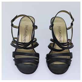 Saint Laurent-SAINT LAURENT High Heels Leather 2Set Black Orange Auth ti2064-Black,Orange