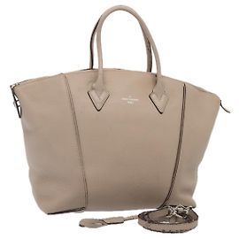 LOUIS VUITTON Parnacea Lockit MM Bolsa Tote Beige M94593 LV Auth bs17840 Beige