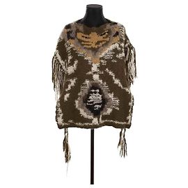 Isabel Marant Etoile Poncho de lã Caqui