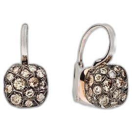 Pendientes de diamante marrón POMELLATO Nudo Dorado