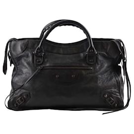 Balenciaga-City leather handbag-Black