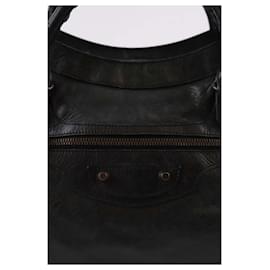 Balenciaga-City leather handbag-Black