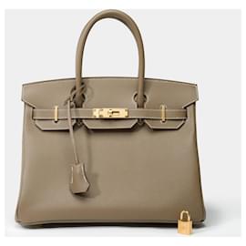 Hermès-Sac HERMES Birkin 30 en Cuir Étoupe - 102136-Taupe