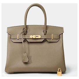 Hermès HERMES Birkin 30 Bag in Etoupe Leather - 102136 Taupe