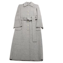 Helmut Lang Double-Face Wool Coat in Grey, Size XS Grey