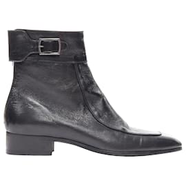 Saint Laurent-Saint Laurent Miles 30 Age Bootie Baby Eighty Black Square Toe Boot Eu44-Black