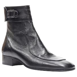 Saint Laurent-Saint Laurent Miles 30 Age Bootie Baby Eighty Black Square Toe Boot Eu44-Black