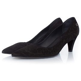 Chanel suede kitten heel Black