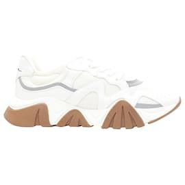Versace-Versace Squalo White Gum Leather Mesh Chunky Sneakers Eu45 Us12-White