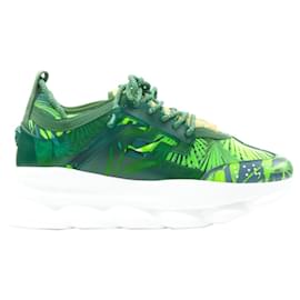 Versace-Versace Chain Reaction Jungle Print Green Chunky Sole Sneaker Eu46 Rare-Green