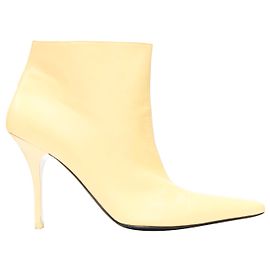 Céline Old Celine Phoebe Philo Nude Leather Pointed Toe High Heel Ankle Boots Eu38 Brown Flesh
