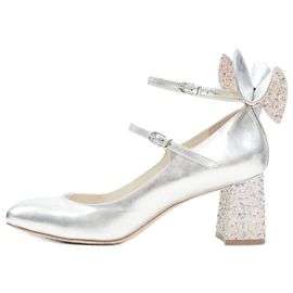 Sophia Webster Metallic Silver Crystal Encrusted Butterfly Maryjane Heel Eu37 Silvery Metallic