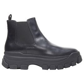 PRADA 2019 Bottes en cuir noir Pull Up Noir