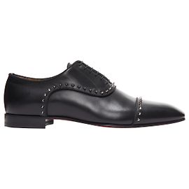 CHRISTIAN LOUBOUTIN Eaton Flat in pelle nera brogue Nero