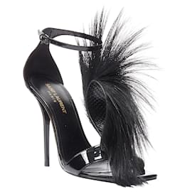 Saint Laurent- SAINT LAURENT Jamie 110 Runway black sandals -Black