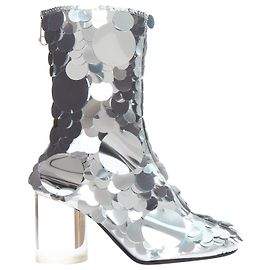 Maison Martin Margiela Maison Margiela Silver Pailette Clear Lucite Heels Ankle Boots Eu39 Silvery Metallic