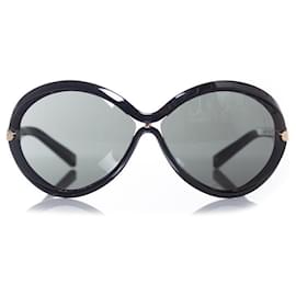 Louis Vuitton-Black oval sunglasses-Black