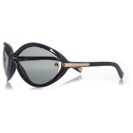 Louis Vuitton-Black oval sunglasses-Black