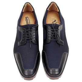 Christian Louboutin Mika Sky Blu Navy Neoprene Pelle Trim Derby Brogue Eu42 Blu Blu navy