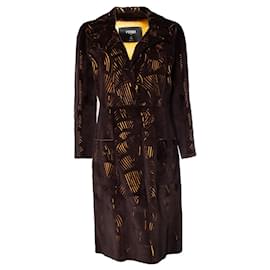 Fendi-Lasercut mink and leather coat-Brown