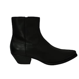 Saint Laurent-Saint Laurent 40mm Lukas Boots in Black Leather-Black