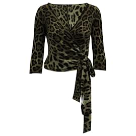 Dolce & Gabbana-Dolce & Gabbana Wrap Top in Animal Print Silk-Other,Python print