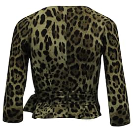 Dolce & Gabbana-Dolce & Gabbana Wrap Top in Animal Print Silk-Other,Python print