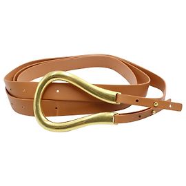 Bottega Veneta Gürtel aus braunem Leder in Form eines Hufeisens Braun