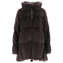 Herno Faux Fur Coat in Brown Polyester Brown