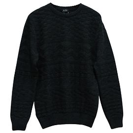 Autre Marque APC Jacquard Tonal Pullover aus grauer Wolle Grau