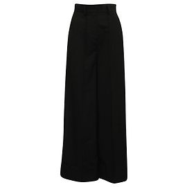 MSGM Weite Beinformte Hose aus schwarzem Polyester Schwarz