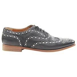 Church's-Church'S Burwood Black Leather Crystal Diamante Oxford Brogues Eu36.5-Black