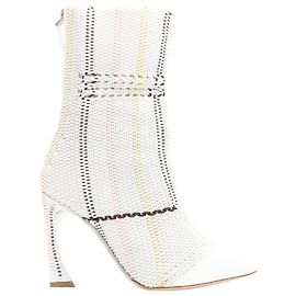 Botas de tacón de cuero tejido blanco Christian Dior Raf Simons 2015 EU36 Blanco