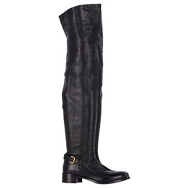 Botas de cuero negro con hebilla sobre la rodilla de Prada Negro