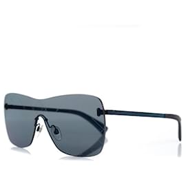 Chanel-Shield quilted sunglasses in blue-Blue