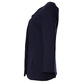 Chanel-navy blue wool mod coat-Blue,Navy blue