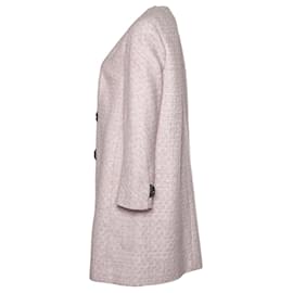 Chanel-Pink tweed lurex coat-Pink,Other