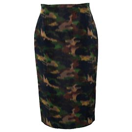Saia midi estampada em camuflagem Rochas Outro