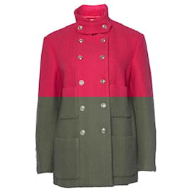 Chanel-pink wool tweed blazer with 4 pockets-Pink