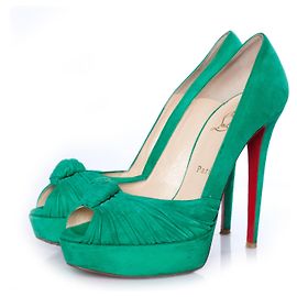 Christian Louboutin Mint suede Greissimo pumps. Green
