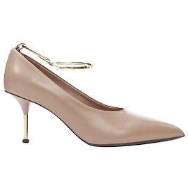 Jil Sander Brady 70 Nude Beige Gold Anklet Bangle Point Toe Pump Eu38 Brown Beige