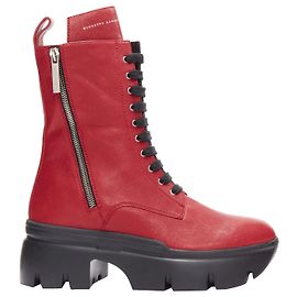 Giuseppe Zanotti Apocalypse Red Leather Side Zip Combat Boots Eu39 Red