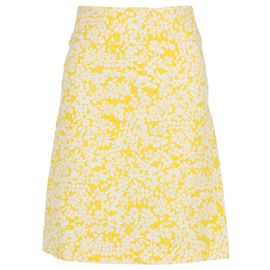 Falda midi floral en algodón amarillo de Burberry Amarillo